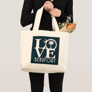 LOVE Beaufort South Carolina Large Tote Bag