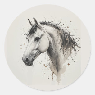 Love Beautiful Andalusian Horse Animal Art Classic Round Sticker