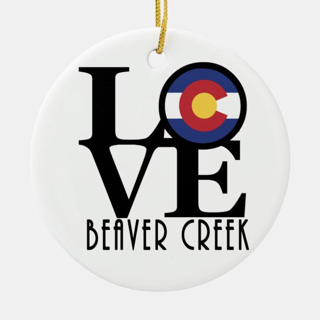 LOVE Beaver Creek CO Ceramic Tree Decoration (Front)