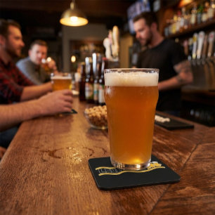 Love Beer Retro Typography Bar Hard Coaster