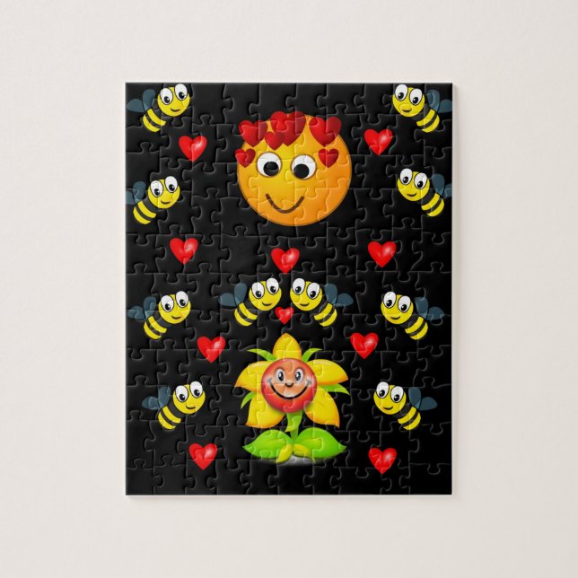 love bees valentines jigsaw puzzle kids (Vertical)