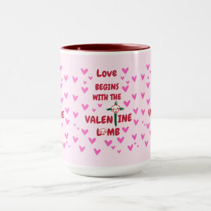 Love Begins With The Valentine Lamb Mug