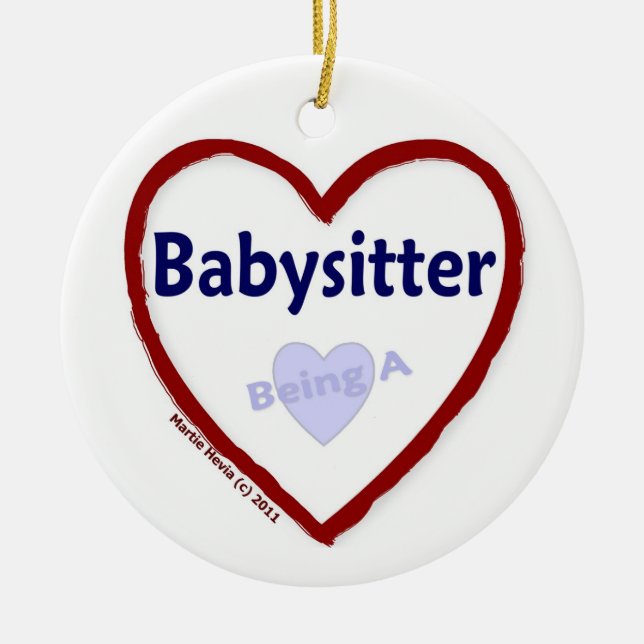 Love Being a Babysitter Ceramic Tree Decoration (Front)