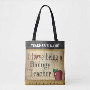 Love Being a Biology Teacher DIY Name Tote Bag