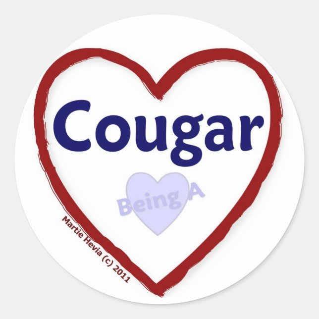 Love Being a Cougar Classic Round Sticker (Front)