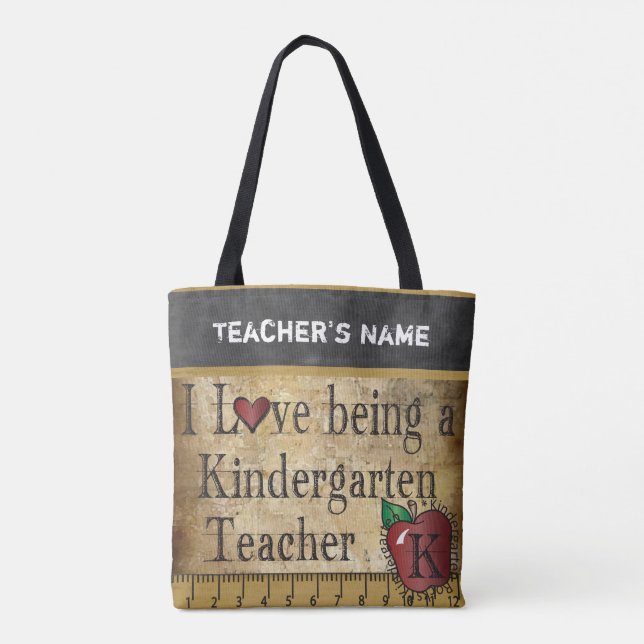 Love Being a Kindergarten Teacher | DIY Name Tote Bag (Back)