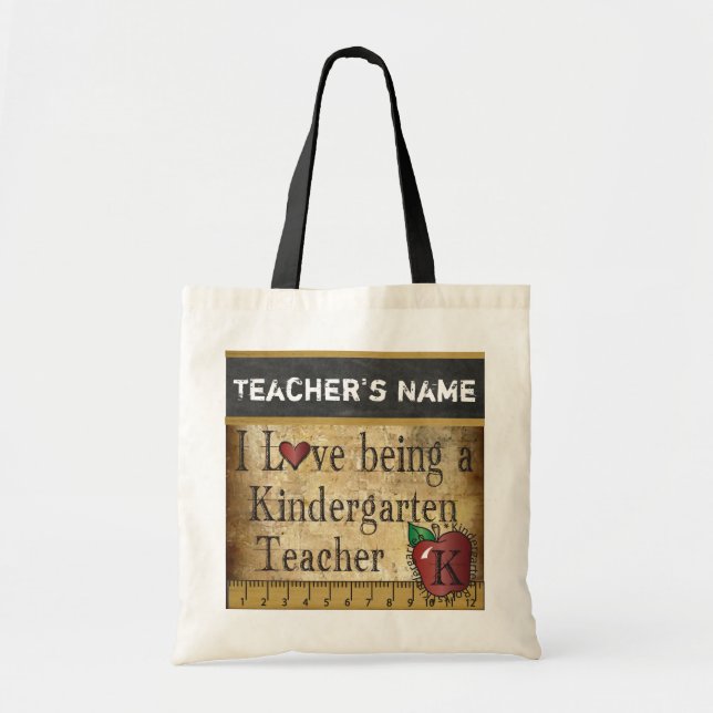 Love Being a Kindergarten Teacher | DIY Name Tote Bag (Front)