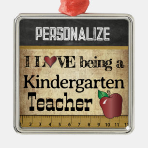 Love being a Kindergarten Teacher Vintage Metal Tree Decoration