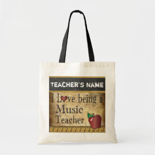 Love Being a Music Teacher Vintage Style Tote Bag