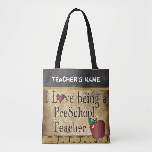 Love Being a PreSchool Teacher | DIY Name Tote Bag (Front)