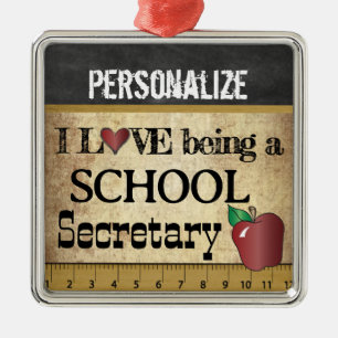 Love being a School Secretary   Vintage Metal Tree Decoration