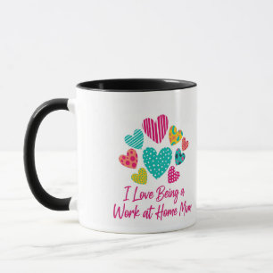 Love Being a Work at Home Mum with Colourful Heart Mug