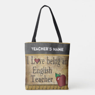Love Being an English Teacher   DIY Name Tote Bag