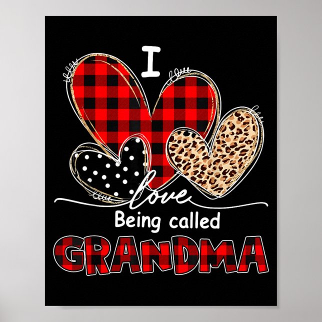 Love being called grandma red plaid grandmom poster (Front)
