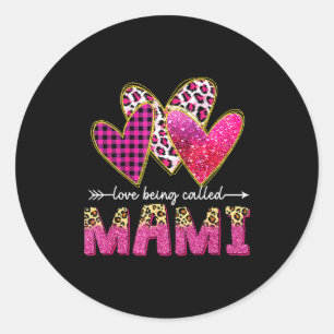 Love being called mami grandma valentine mothers classic round sticker