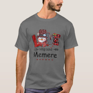 Love Being Called Memes Snowman Christmas Red Plai T-Shirt