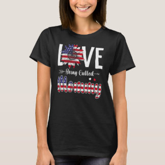 Love Being Called Mummy Sunflower American Flag 4t T-Shirt