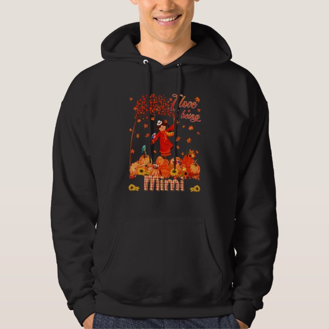 Love Being Mimi Thanksgiving Autumn Scarecrow Pump Hoodie (Front)