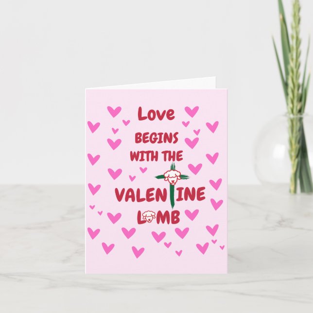 Love Beings With Valentine Lamb Greeting Card (Front)