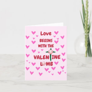 Love Beings With Valentine Lamb Greeting Card