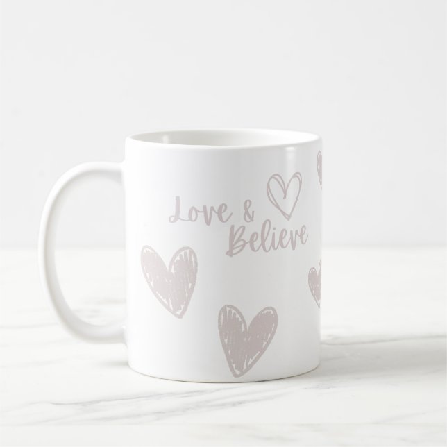 Love & Believe Valentines day white Collection  Coffee Mug (Left)