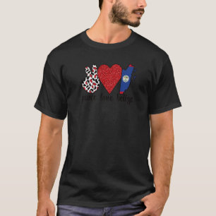 Love Belise Proud Belizean Flag Belizean Roots T-Shirt