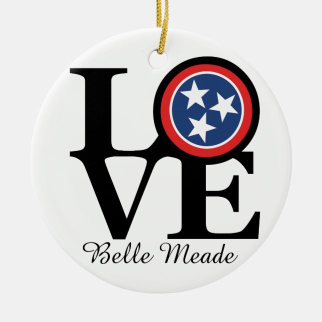 LOVE Belle Meade TN Ceramic Tree Decoration (Front)