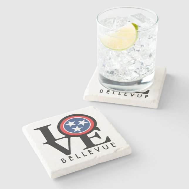 LOVE Bellevue Tennessee Stone Coaster (Side)