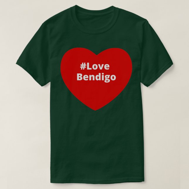 Love Bendigo Hashtag Heart T-Shirt (Design Front)