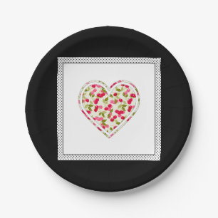 Love, berries, cherry paper plate