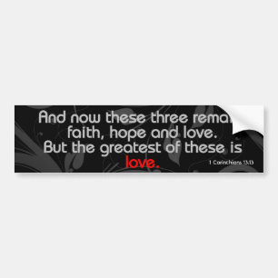 Love Bible Verse, Black/Red Bumper Sticker
