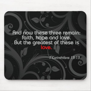 Love Bible Verse, Black/Red Mouse Mat