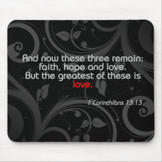 Love Bible Verse, Black/Red Mouse Mat