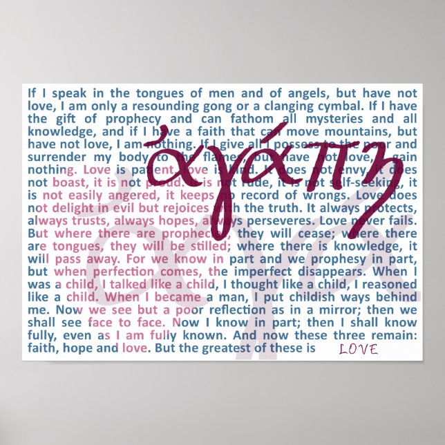 Love Bible Verse on Christian Print (Front)