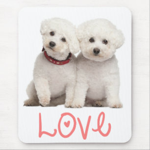 Love Bichon Frise Puppy Dog Computer Mousepad