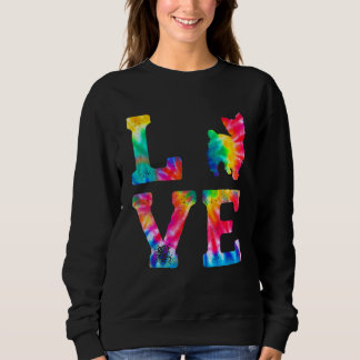 Love Biewer Terrier Tie Dye Dog Mum Dad Sweatshirt