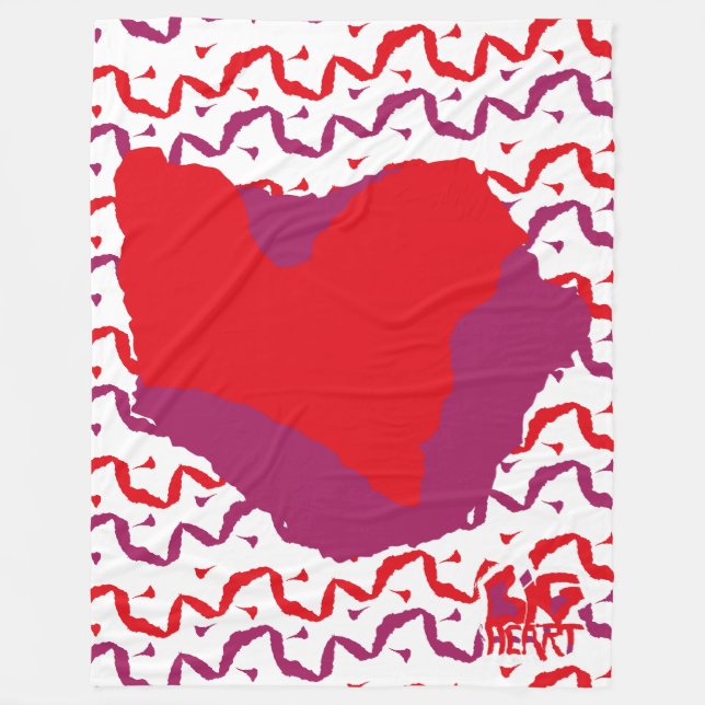 Love.Big heart/Corazon Grande love by Masanser pix Fleece Blanket (Front)
