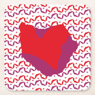 Love.Big Heart/Corazon Grande love by Masanser pix Square Paper Coaster