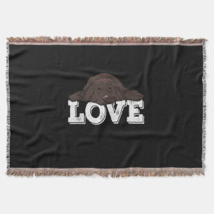 LOVE Big Newfie Dog Special Dog Owner Gift Throw Blanket