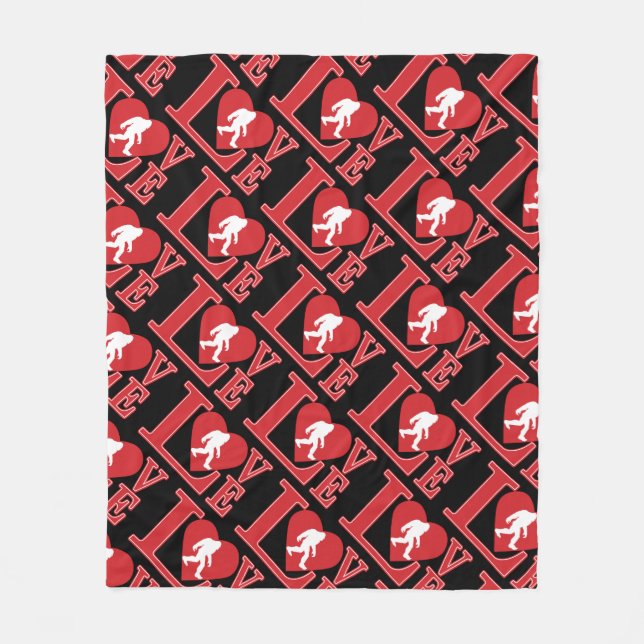 Love Bigfoot, I love Bigfoot Fleece Blanket (Front)