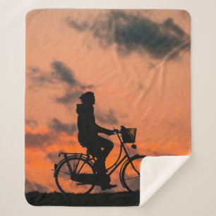 Love Bike Biking Cycle Sport Fitness Sherpa Blanket