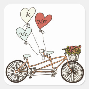 Love bike Mr. & Mrs. sticker