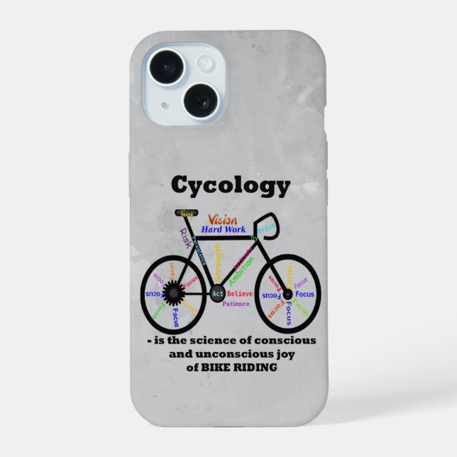 Love Biking Cycology Riding Bikes Quote iPhone 15 Case (Back)