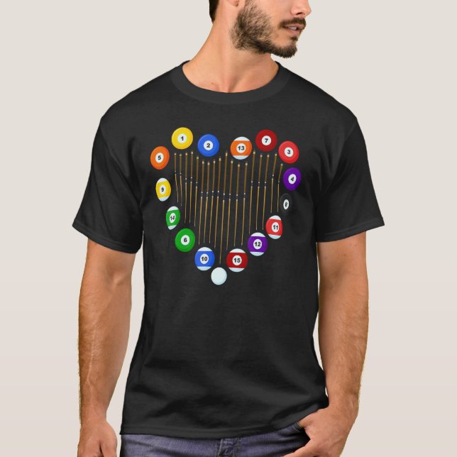 Love Billiard Pool Billiard Ball Billiard Player L T-Shirt (Front)