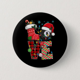 Love Billiards Christmas Santa Hat Billiardser Pla 6 Cm Round Badge