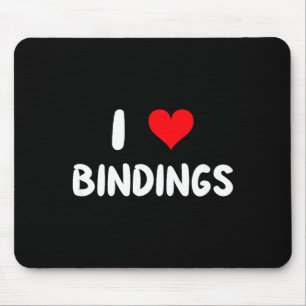 Love bindings - heart - ski skiing skier snow mouse mat