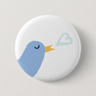 LOVE BIRD 6 CM ROUND BADGE