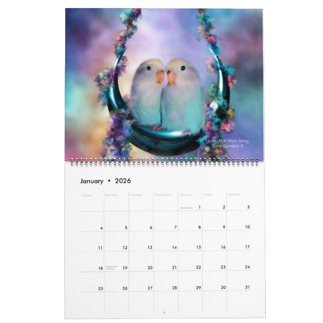 Love Bird Art Calendar 2014 (Jan 2026)