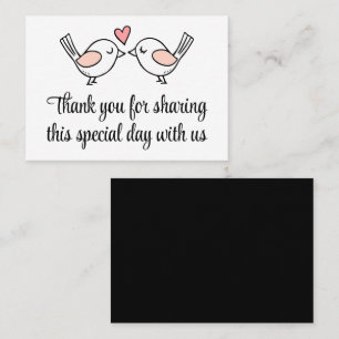 Love Bird Black White Lovebirds Wedding Place Card