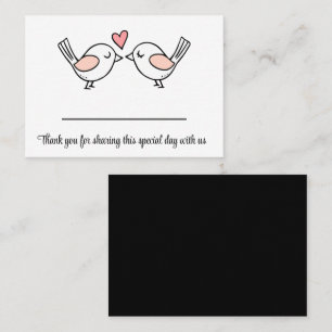 Love Bird Black White Lovebirds Wedding Place Card